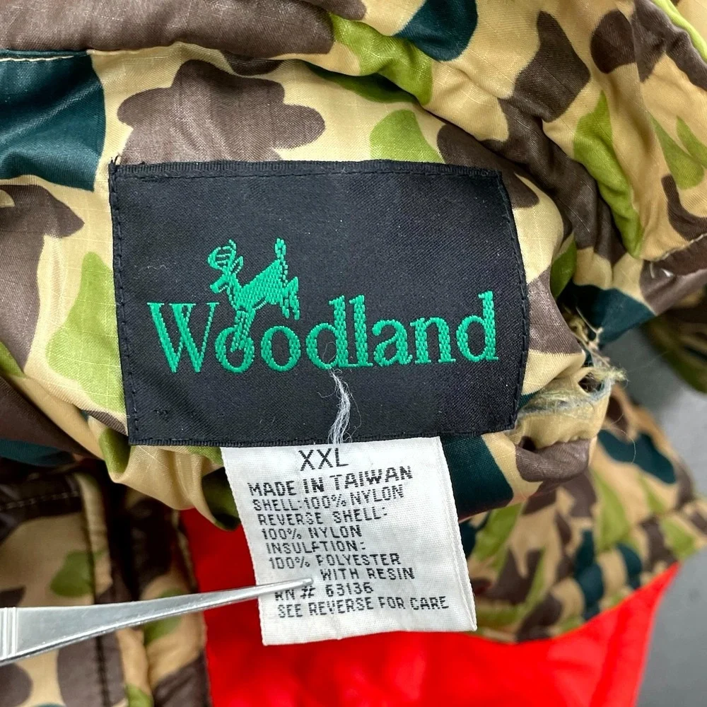 Vintage‎ Woodland Hunting Jacket Mens 2XL Camo Reversible Hike Outdoor Gorpcore